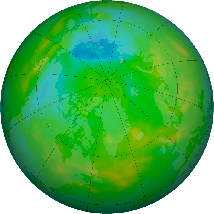 Arctic ozone map for 12 August 1980
